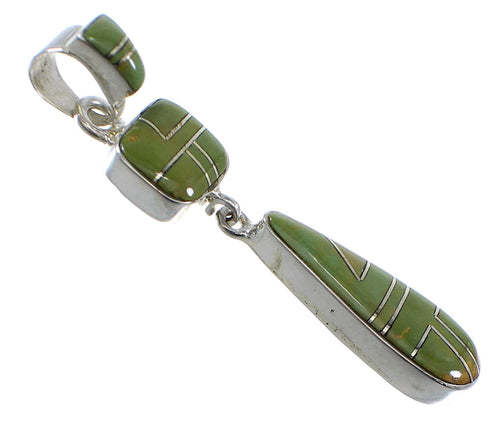 Authentic Turquiose Inlay Sterling Silver Pendant YX51702